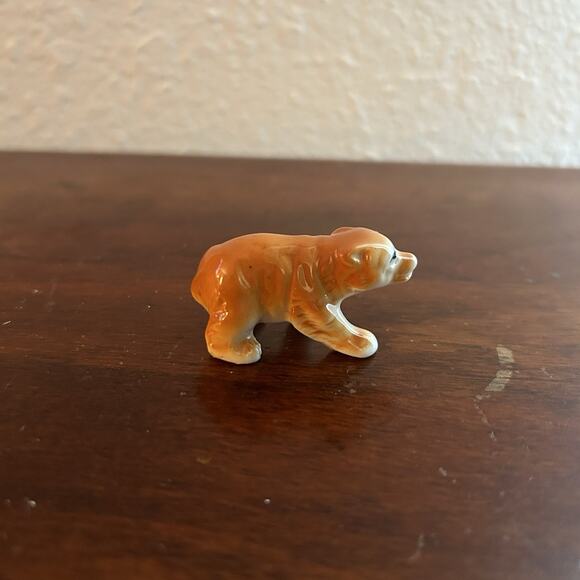 Vintage Bone China Brown Bear Mini Trinket - Picture 3 of 7